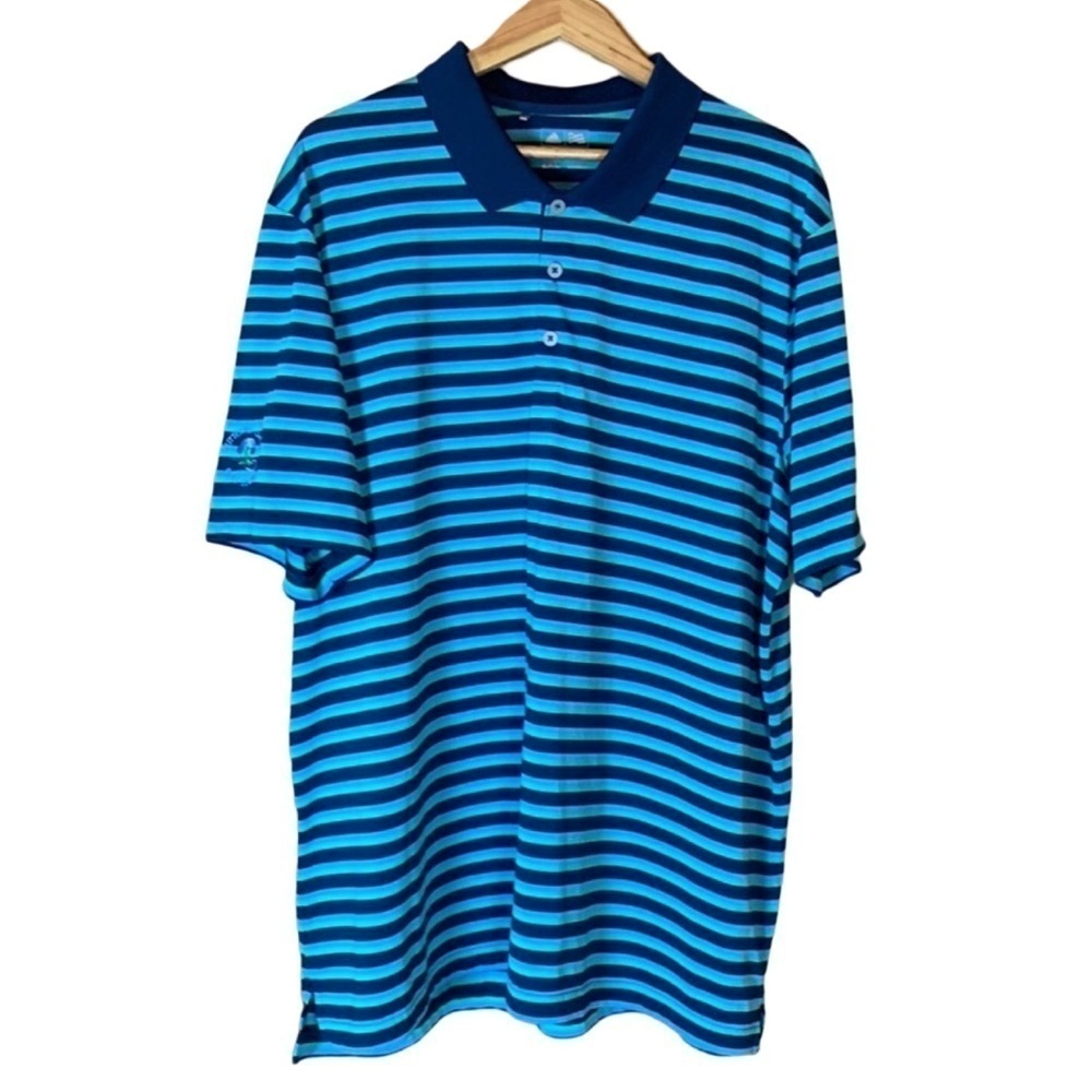 Adidas Climacool striped golf polo shirt Size 2XL